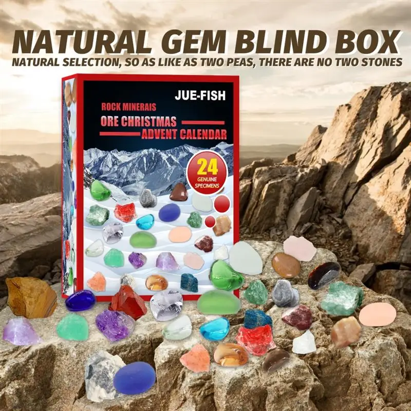 Коллекция рождественских скал календарь с обратным отсчетом минеральные скалы