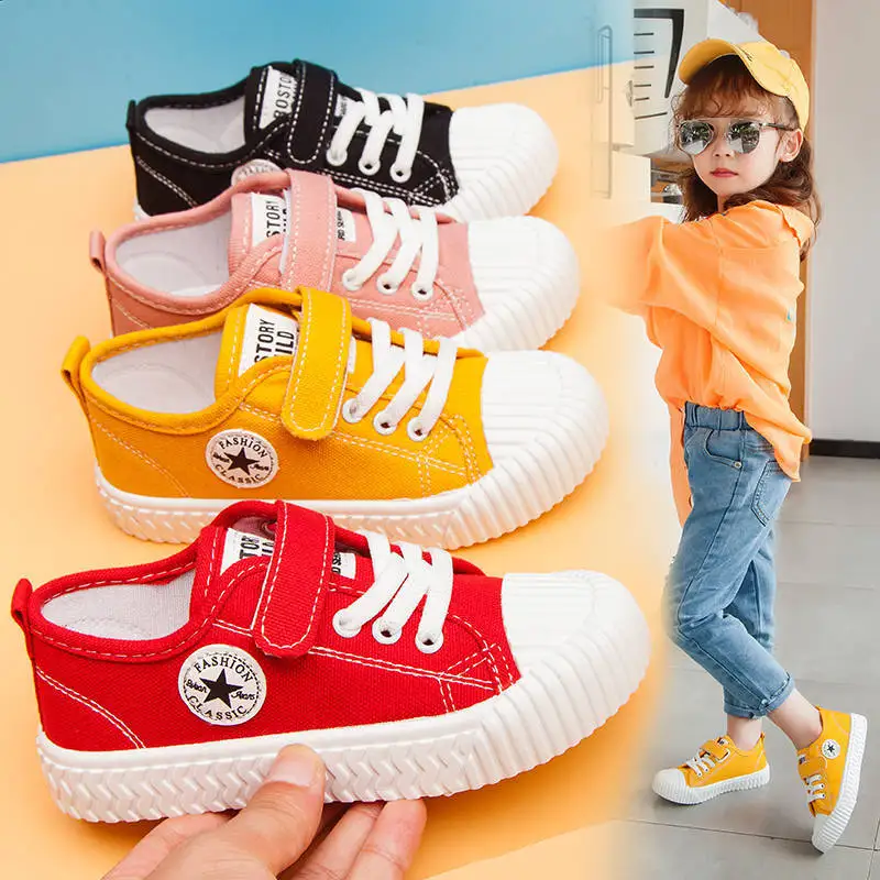 

Classic Canvas Cool Children Casual Shoes Hot Sales High Quality Kids Sneakers Solid Patchwork Fashion Girls Boys Toddlers