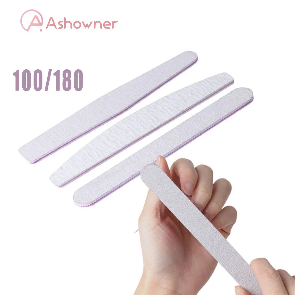 

Professional Nail File 100/180 Half Moon Sandpaper Nail Sanding Blocks Polishing Manicure Care Tools for nails accessories tool