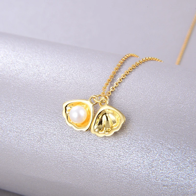 Твердые 925 Серебряное колье с жемчужиной очарование пресноводным жемчугом