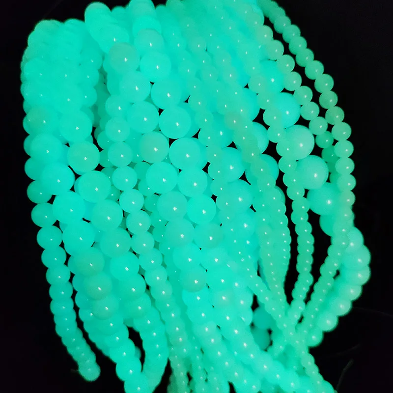 

Luminous Malachite Green Natural Stone 6/8/10/12MM Glow In The Dark Round Spacers Loose Beads For Jewelry Making DIY Bracelets
