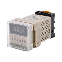 dh48s s 0 1s 990h ac 110v 220v dc 12v 24v repeat cycle spdt programmable timer time switch relay with socket base dh48s din rail