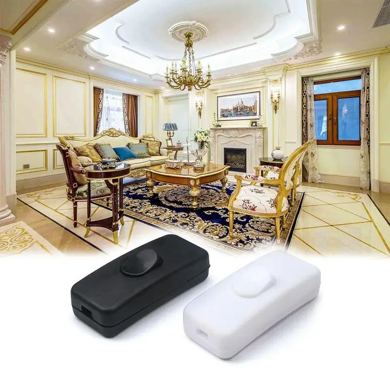 220V 1 PC witch Rocker Button Halfway Inline Switch High-quality Cord Desk Cable Table Lamp Light | Строительство и ремонт