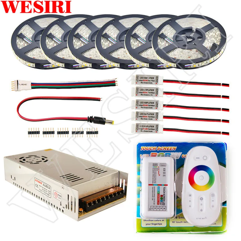 Комплект светодиодных лент 5 м 10 20 30 12 В RGB RGBW водонепроницаемые IP65 300 светодиодов