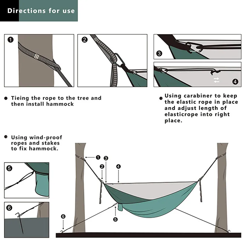 Outdoor Sun Shelter Camping Hammock with Mosquito Net and Flying Tent Portable Lightweight Nylon Hammocks UV Tarp | Спорт и