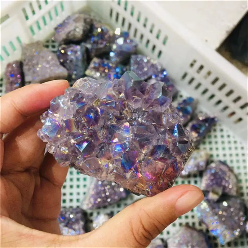 

Natural Healing Crystals Stone Carving Crafts Aura Amethyst Cluster For Christmas Decorations