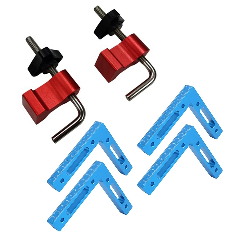 

2Pcs L-Shaped Auxiliary Fixture Splicing Plate Positioning Plate Fixing Clip & 1Set 90 Degree Positioning Squares Clamps