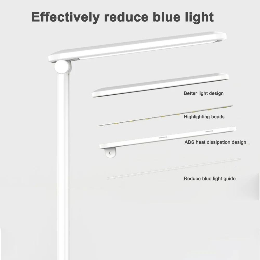 LED Adjustable Table Desk Light Touching 3 Level Dimmable USB Folding Lamp Eye | Лампы и освещение