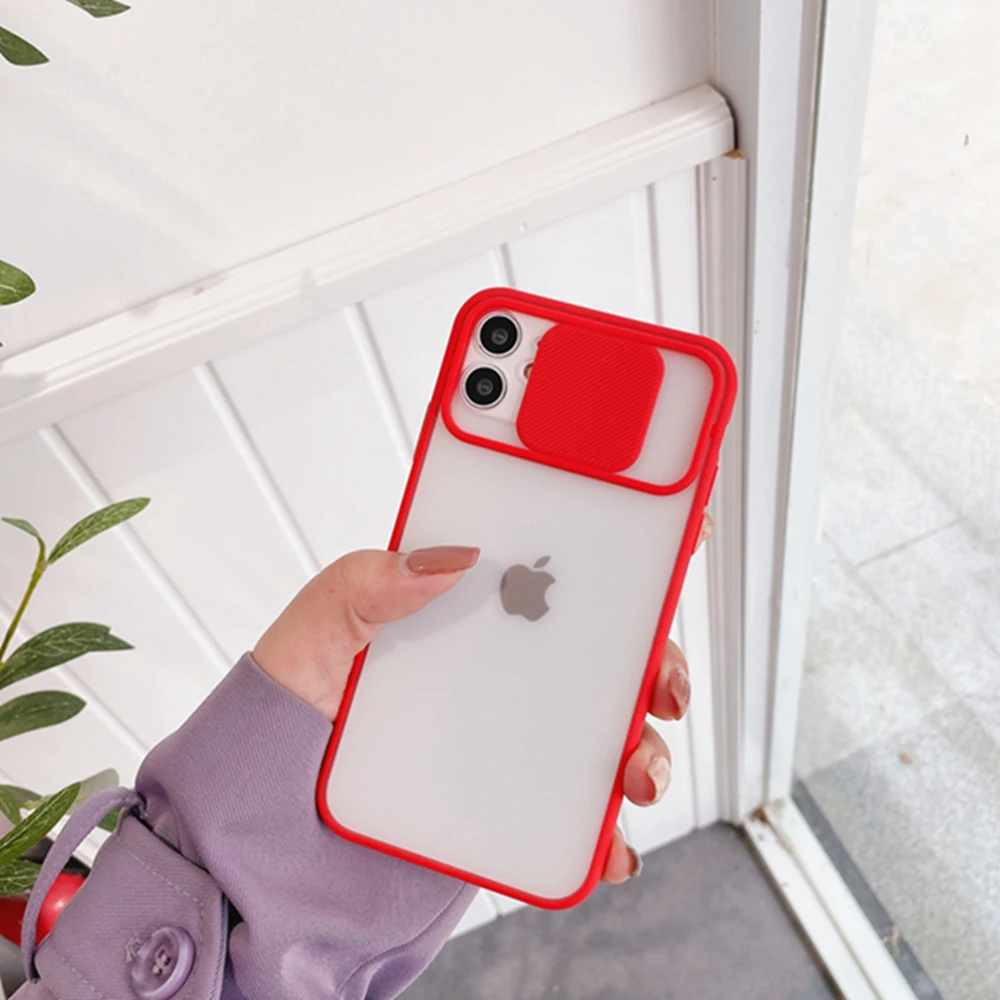 

Ultra Thin Slide Camera Lens Transparent Protection Case For iPhone 12 Mini 12 Pro 11 Pro Max Xr Xs X 8 7 Plus Soft Full Cover