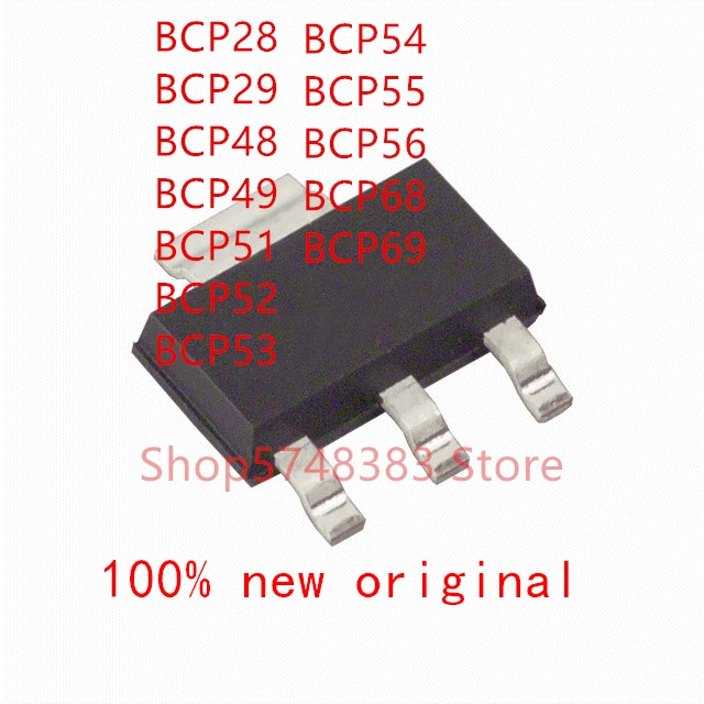 10 шт./лот 100% Новый оригинальный BCP28 BCP29 BCP48 BCP49 BCP51 BCP52 BCP53 BCP54 BCP55 BCP56 BCP68 BCP69 SOT-223 MOS |