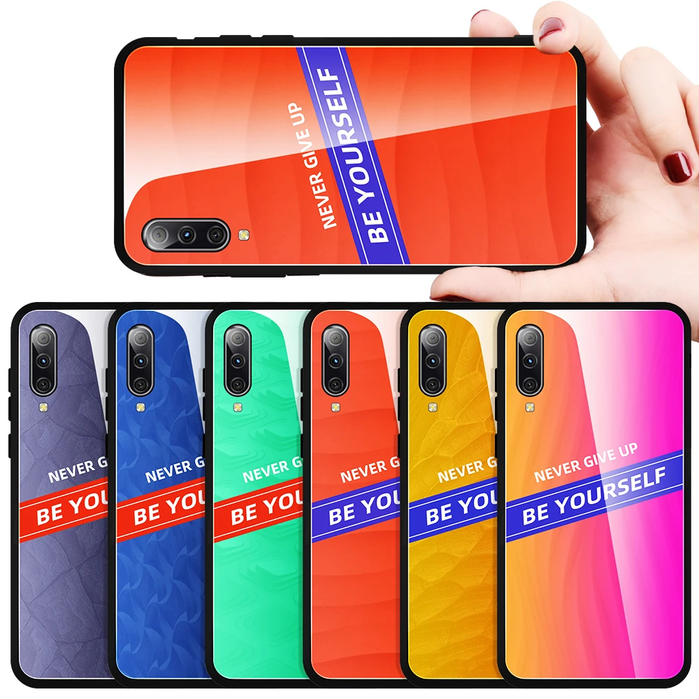 Прилив бренд градиент закаленное Стекло чехол для телефона Xiaomi Redmi Note 5 6 7 7A 8 K20 9 9SE