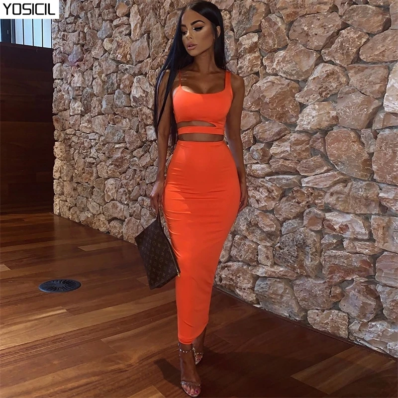 YOSICIL летний комплект из двух предметов с юбкой комплект: укороченный топ и юбка