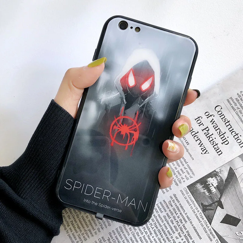 Наруто Саске чехол для iPhone 8 7 6 6S плюс XS светодиодный вызов светильник чехол s Закаленное стекло Coque Flash Cover для iPhone XR XS MAX Funda - Color: 6