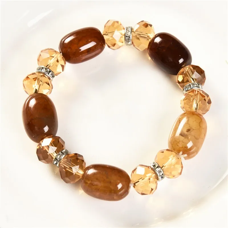 

100% Handmade Fantasy Natural Clear Gem Stone Crystal Bracelets For Women Fashion Jewelry Boho Bangles