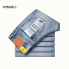 Новинка Лето 2021, мужские прямые тонкие джинсы Whtinlee, современные Стрейчевые свободные деловые повседневные брюки, мужские винтажные деловые джинсы