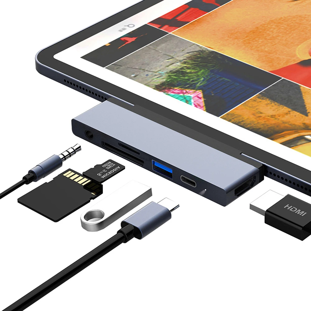 USB C концентратор до 4K HDMI с USB-C PD TF/SD/USB 3 0 5 мм Jack Порты и разъёмы Тип док-станции для