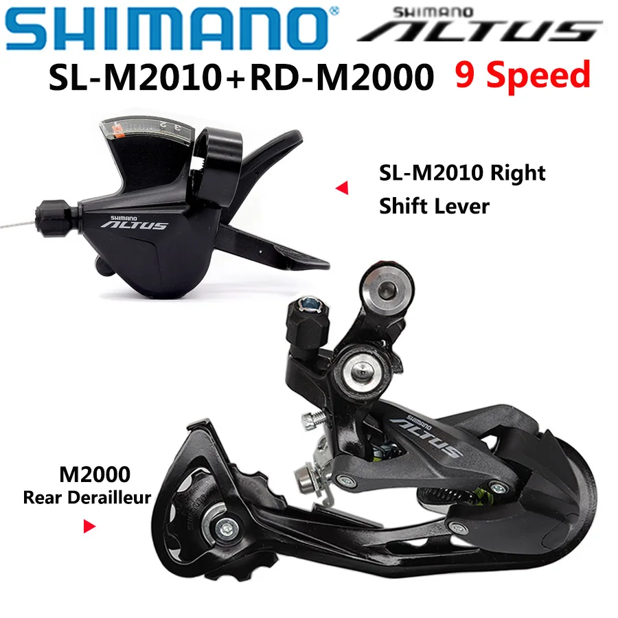

Shimano ALTUS M2010 M2000 M370 SL+RD 9 Speed Right Shifter With Rear Derailleur Groupset For MTB Mountain Bike Bicycle