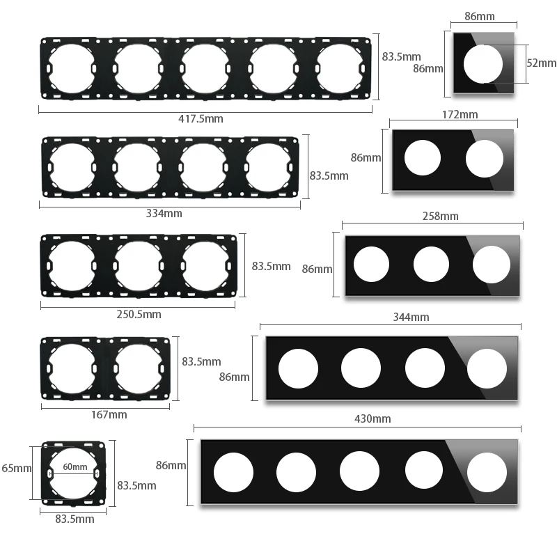 

Avoir USB Wall Electrical Sockets EU FR Plug Black Glass Panel TV Telephone Rj45 Socket Internet Interface DIY Free Combination