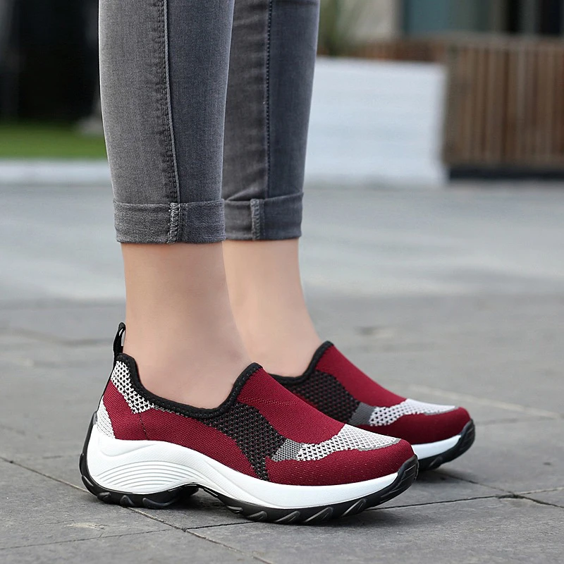 2020 женская повседневная обувь на плоской подошве Модная уличная дышащая без