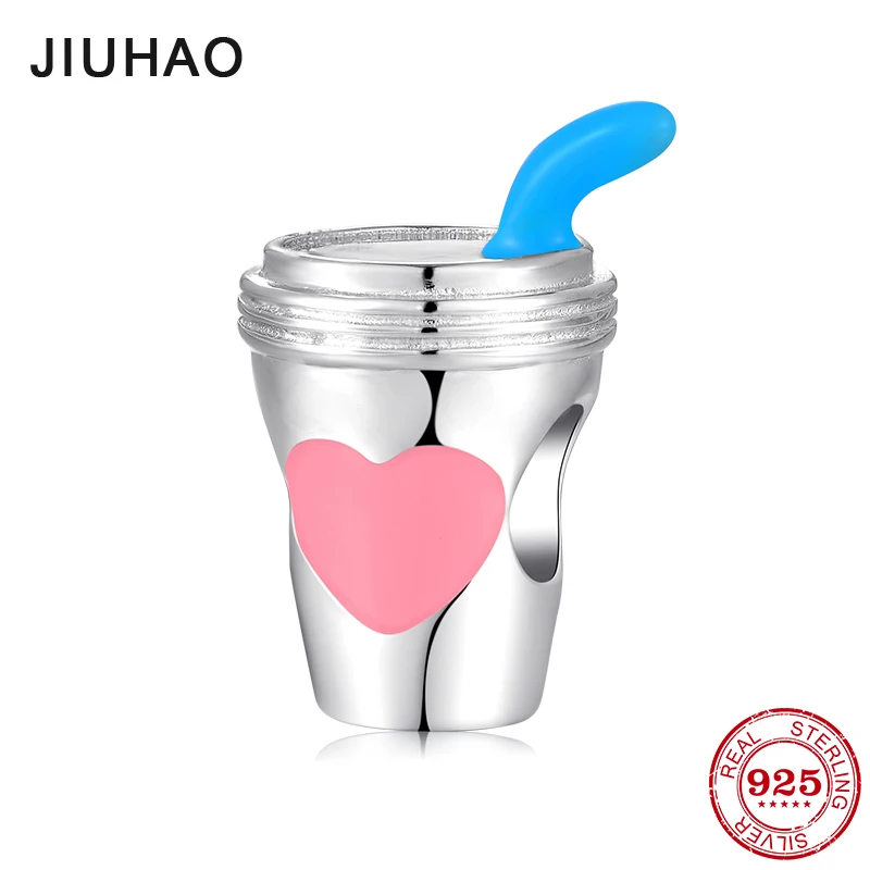 Женские серебряные подвески в виде чашки кофе или сока подходят для оригинальных