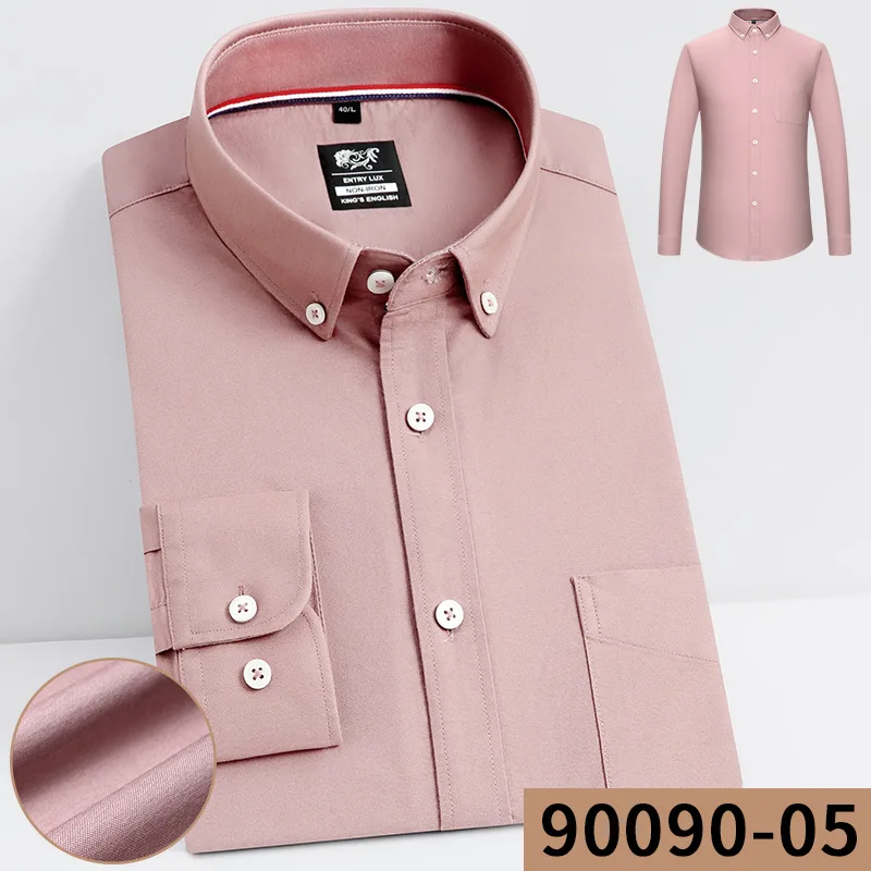 Pure Cotton Oxford Spinning Longsleeve Shirt for Men Slim Fit Shirt Men Plaid Shirt Mens Fashion Trends Leisure Cotton Sanded