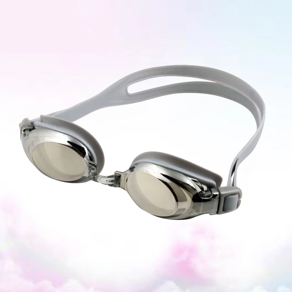 

Swimming Goggles Anti-Fog UV Waterproof Adjustable Plating Men Women Silicone Glasses Adult Eyewear (Silver)