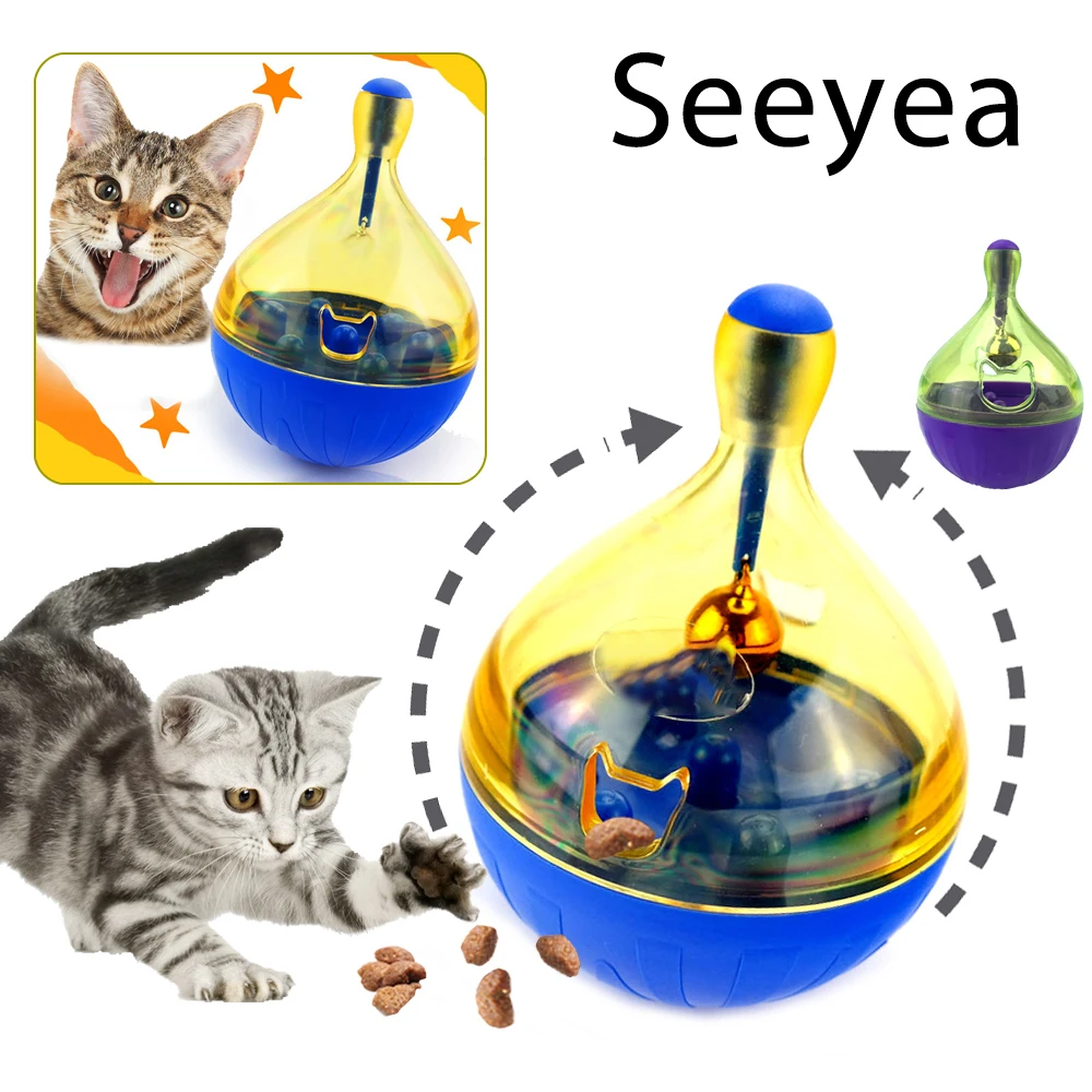 

Cat Food Feeder Treatment Ball Pet Interactive Toy Tumbler Kitten Dog Food Leakage Ball Feeding Game Bowl Toys Cats Pet Supplies