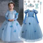 Платье принцессы для девочек, костюм для косплея на Хэллоуин, детский нарядный костюм, детская Рождественская одежда Disfraz