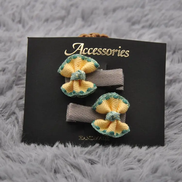 

Children's hairpin headdress girl fabric cute bow side clip princess all-inclusive cloth baby pair clip side clip