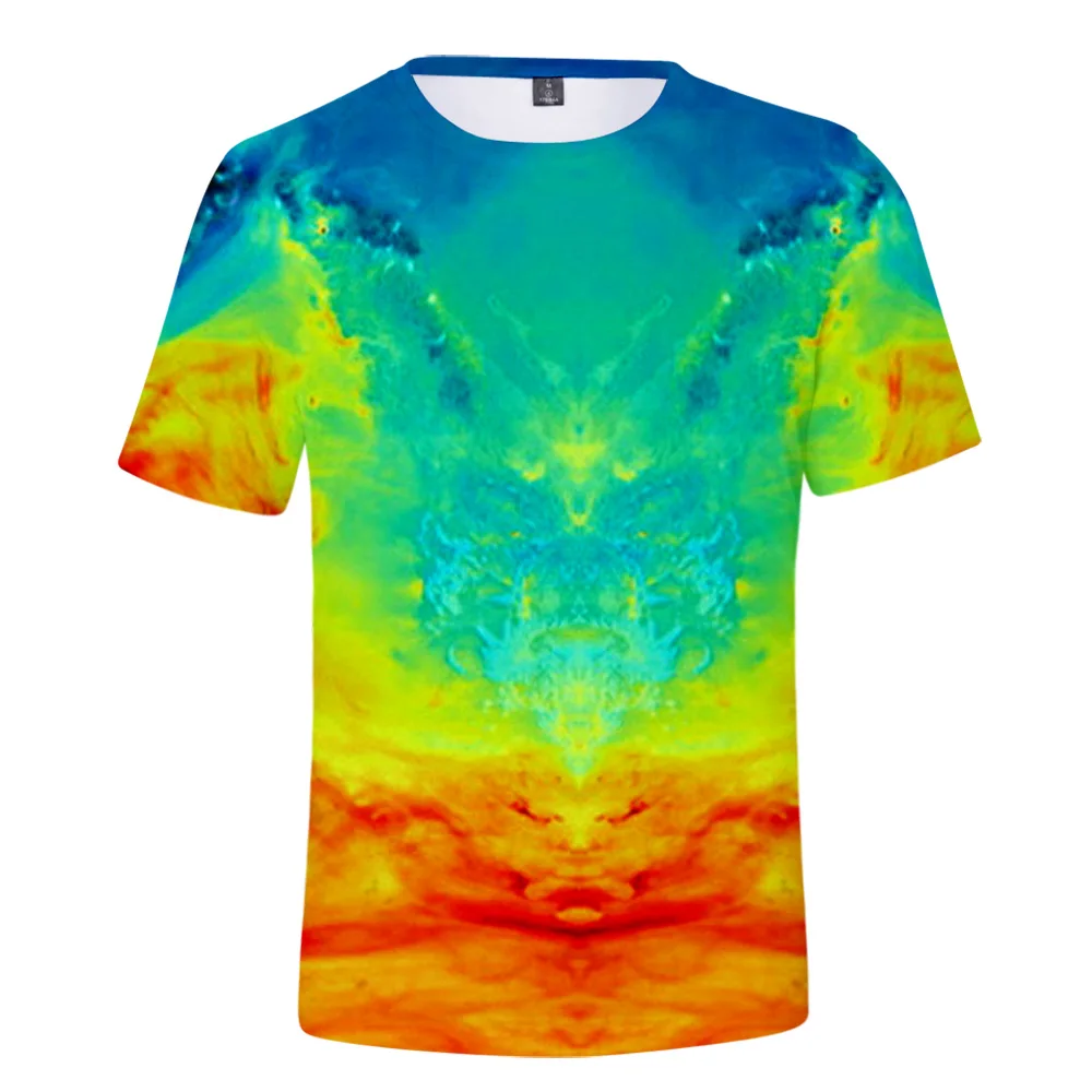 

Novo 2021 tie dye impressão 3d estampa camiseta masculina/feminina verão casual manga curta camiseta roupas