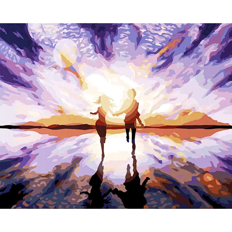 

GATYZTORY Painting By Numbers Frame Figure Acrylic Paint Hold Hands Number Painting ON Canvas Painting For Wall Art