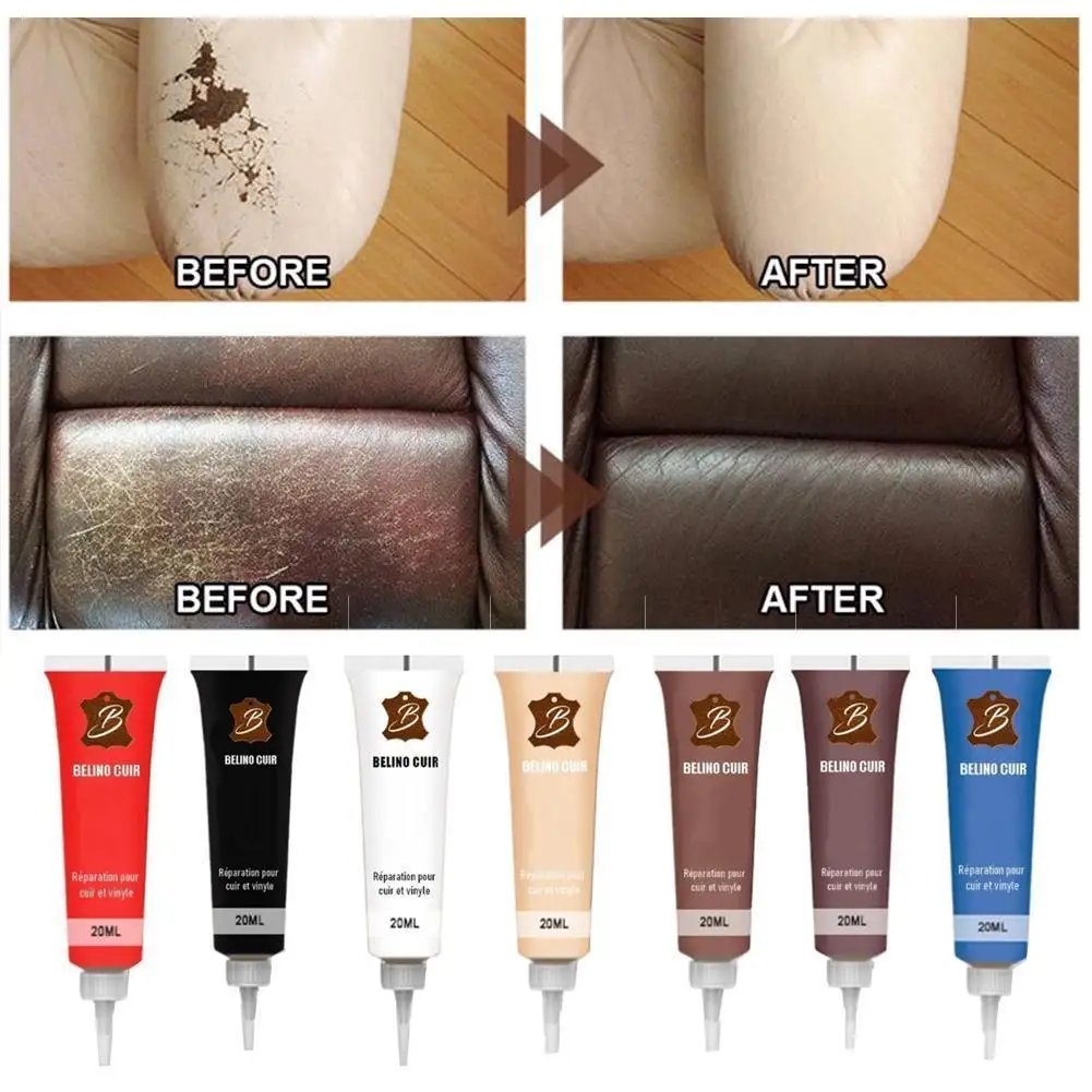 

1pc Advanced Leather Repair Gel Car Seat Home Leather Complementary Color Repair Paste No Harm Chemical Car Care Products 20ml