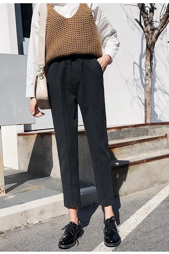 Осенне-зимние шерстяные штаны детские свободные штаны-шаровары в Корейском