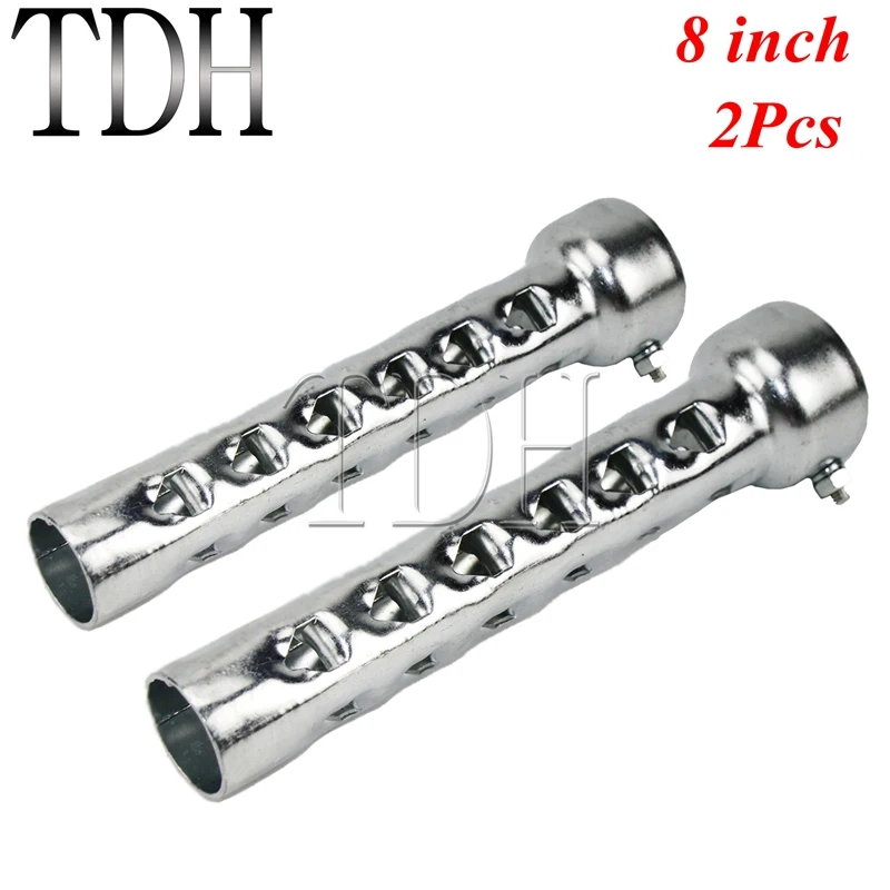 

2Pcs 8 inch 200mm Motorcycle Steel Exhaust Baffler For Harley Honda Yamaha Indian 2" OD Drag Pipes DB-Killer Removable Silencer