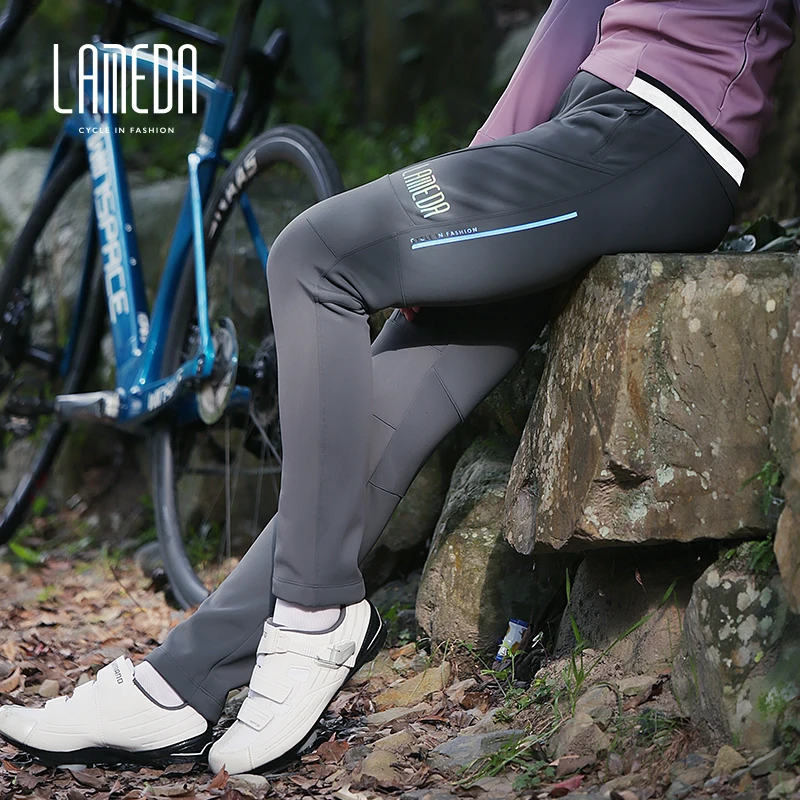 

Exclusive! LAMEDA Bicycle Winter Pants Women Men Breathable Reflective Warm Fleece Lining Mtb Pants Leisure Sports Bike Trousers