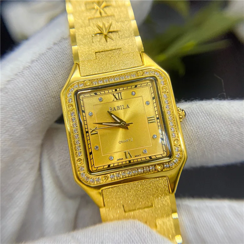 24K Thick Plated Adornment Temperament of Alluvial Gold Watch The New 2021 Contracted and Fashionable Luxury gold Watch enlarge