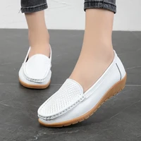 women flats fashion casual slip on loafers women genuine leather shoes plus size moccasins woman shoes nurse women loafers