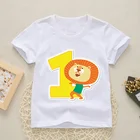 Детская футболка с мультяшным принтом  1-9 на день рождения