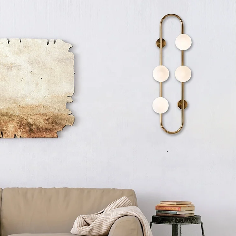 Nordic postmodern design sconces light Simple strip glass modern wall lamp Ins wind blue white gray lights for home | Лампы и