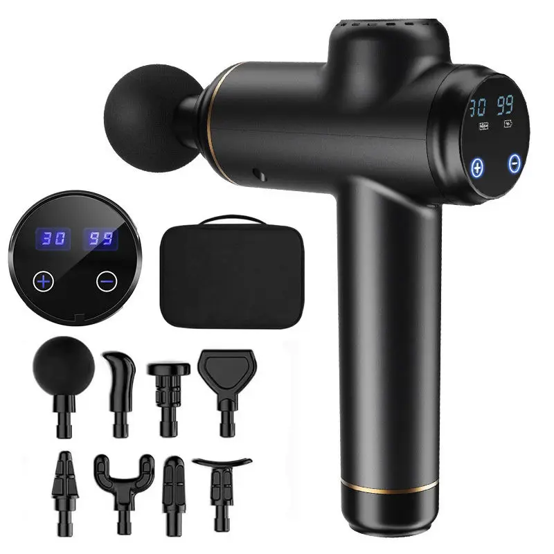 30 скоростей ЖК дисплей Дисплей массажный пистолет глубокий массажер для лицевой