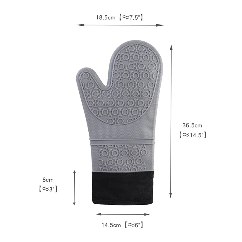 

Silicone Mitt Heat-Resistant Gloves Cooking Barbecue Mitts Anti-Slip Kitchen Microwave Mittens Waterproof Oven Glove 1 Pc
