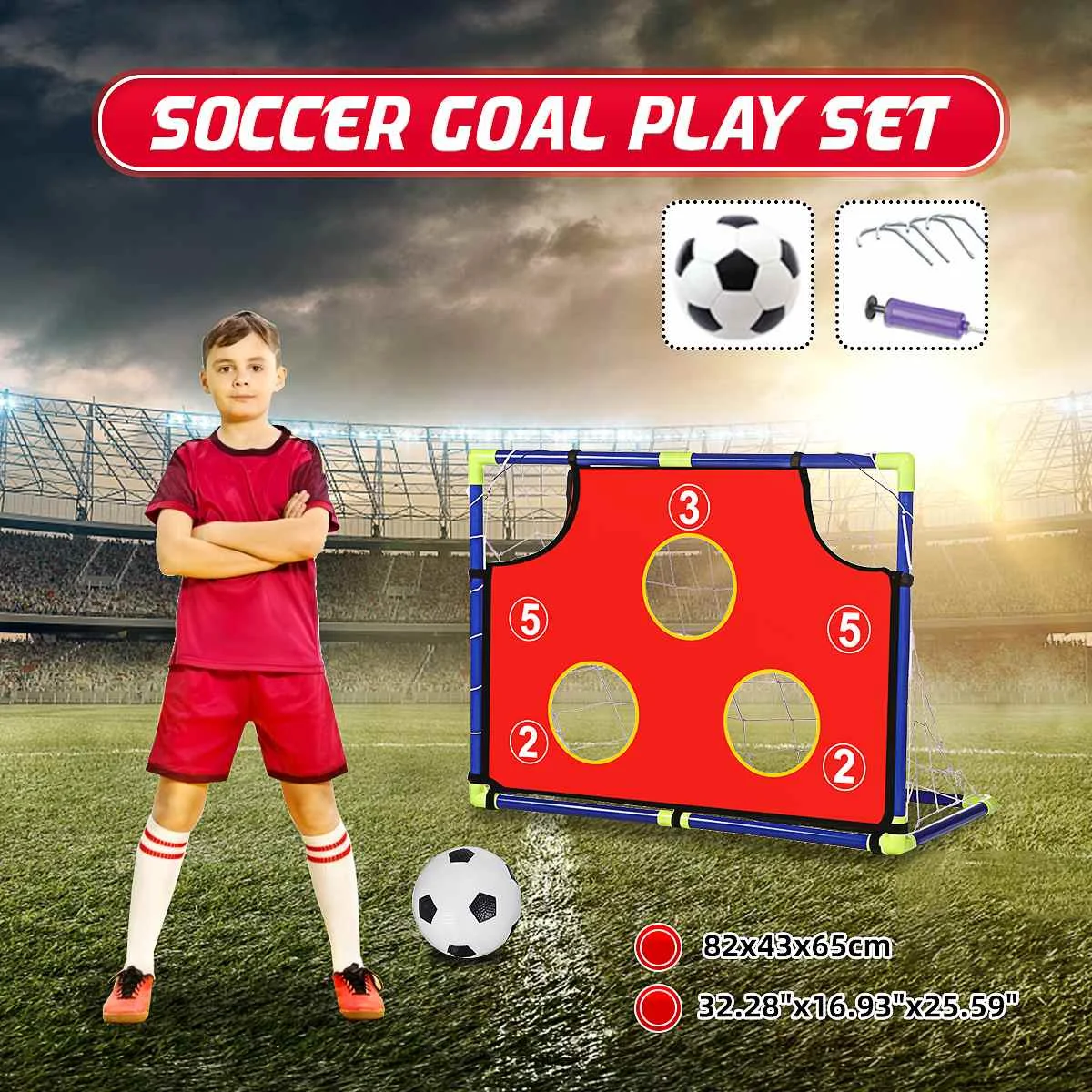 

Children Soccer Goal Net Outdoor Sports Toys Gift Football Goal Door Set for Backyard Indoor Toy Foldable Soccer Equipment