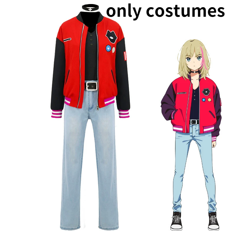 

Anime WONDER EGG PRIORITY Kawai Rika Cosplay Costumes Jacket Coat Trousers Fullsets For Girl Women Performance