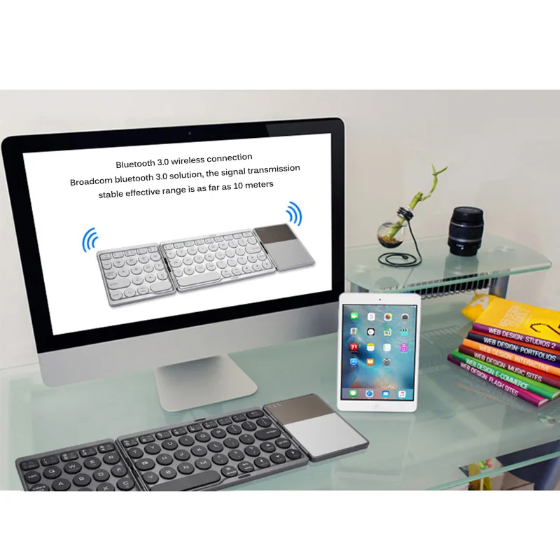 Складная игровая мини клавиатура с Bluetooth складная беспроводная сенсорной