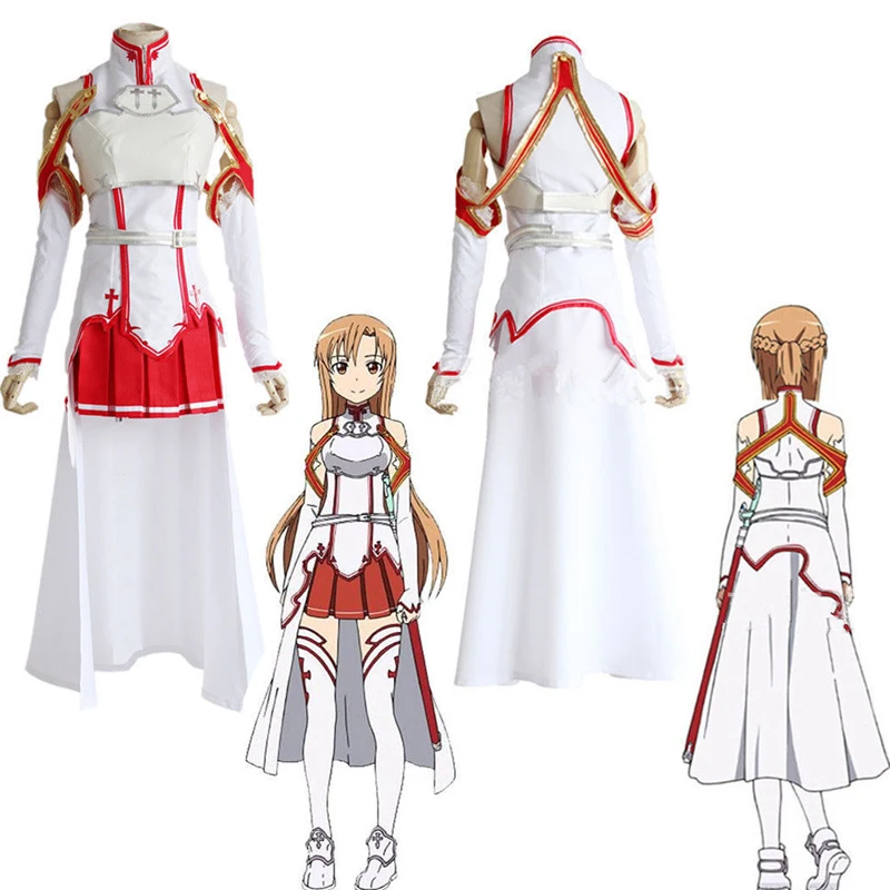 Аниме Меч Искусство on line asuna yuuki Одежда Косплей Костюм для Хэллоуина ваши боевые