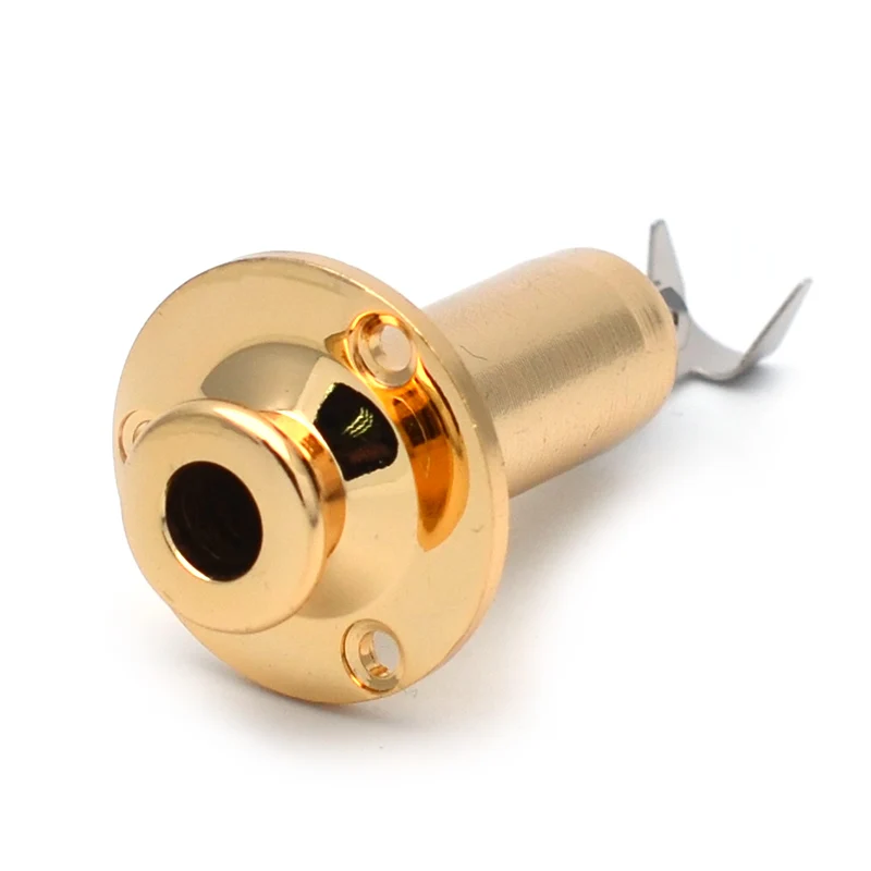 10 stücke 20 stücke messing akustische elektrische gitarre end pin eq ausgang eingang jack gitarre steckdose 635 gitarre teile schwarz silb