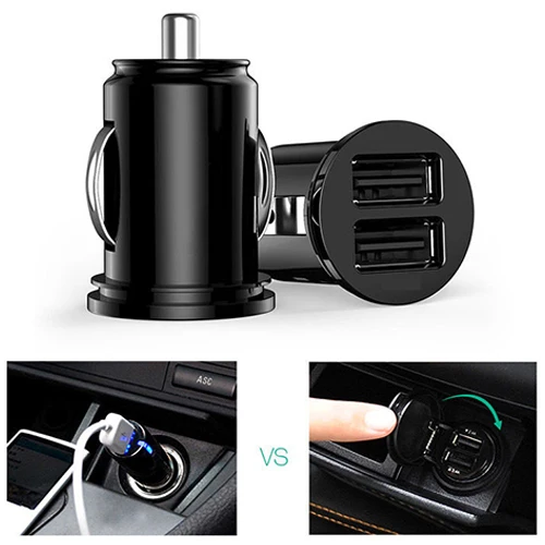 Универсальное автомобильное зарядное устройство Micro Auto Mini 3 1 а с двумя usb портами