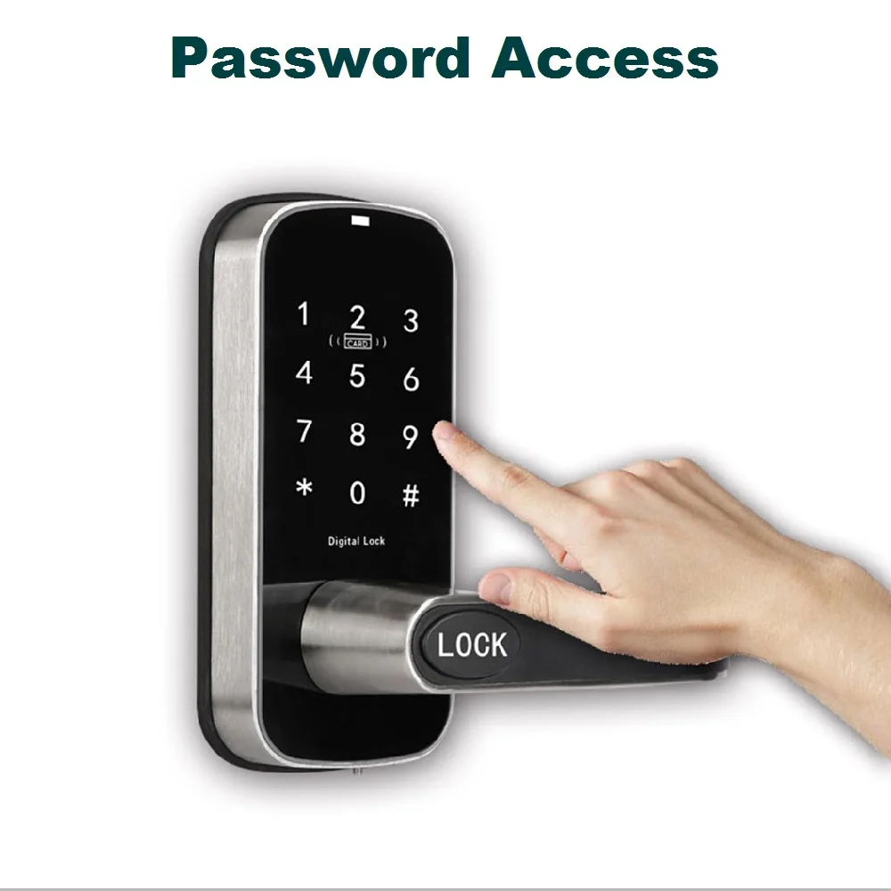 Фото Цифровой Дверной Замок TTLock с Bluetooth, электронный пароль, RFID-карта доступа, сенсорный экран, односторонний болт, двусторонняя ручка №3