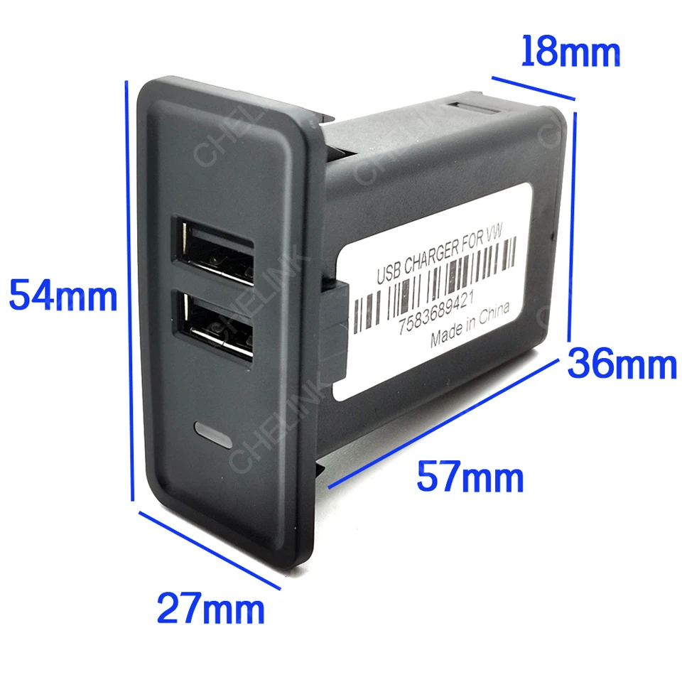 Автомобильное зарядное устройство chellink QC3.0 с двумя USB-портами 12 В адаптер для seat