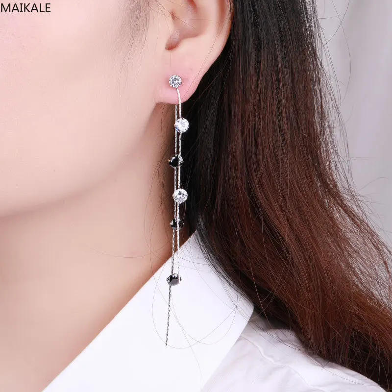 Женские длинные серьги с бусинами MAIKALE роскошные висячие ниспадающими